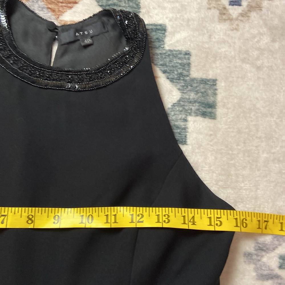 ATSU Anthropologie Beaded Bodice Maxi Dress Floral and Ikat pattern size 4P - Picture 13 of 15